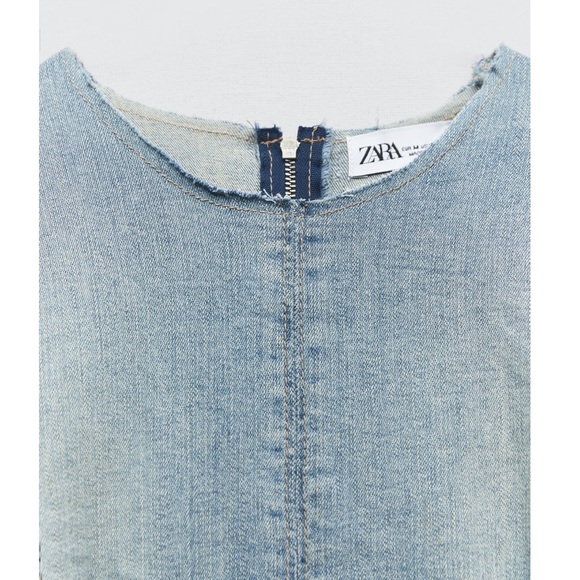 Zara TRF DENIM MIDI DRESS - Picture 12 of 14